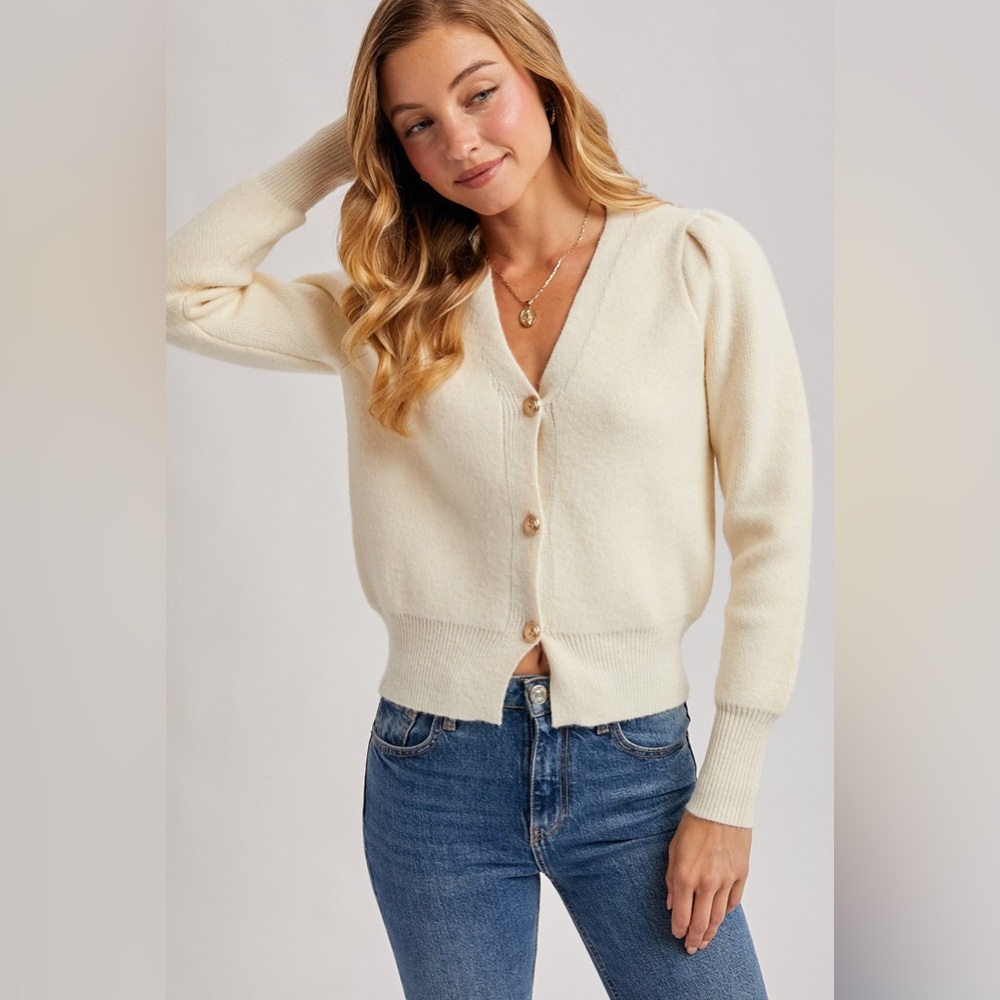 Botton Down V-Neck Cardigan size Small